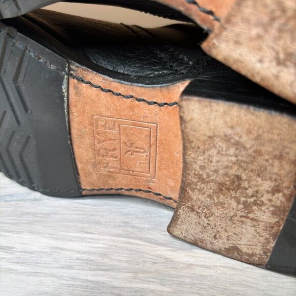 Frye Women's Veronica Slouch Round Toe Black Leather Riding Boots US Size 6.5‎ B - Picture 12 of 13